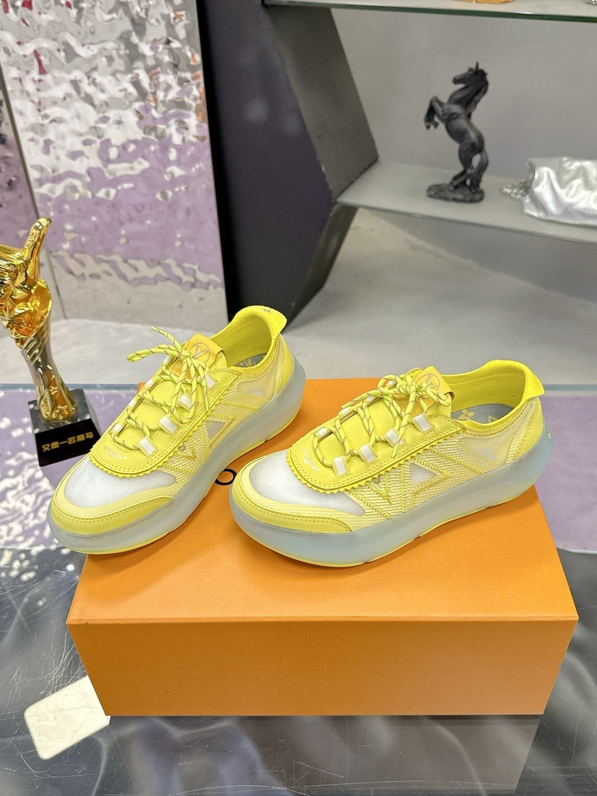 Louis Vuitton Aqua Blue and White Low-Top Sneakers