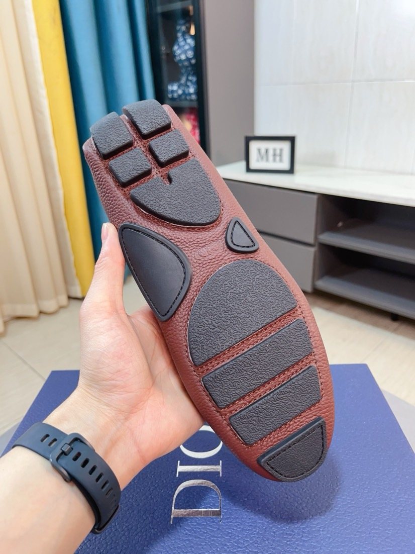 Dior Pebbled Buckle Loafers