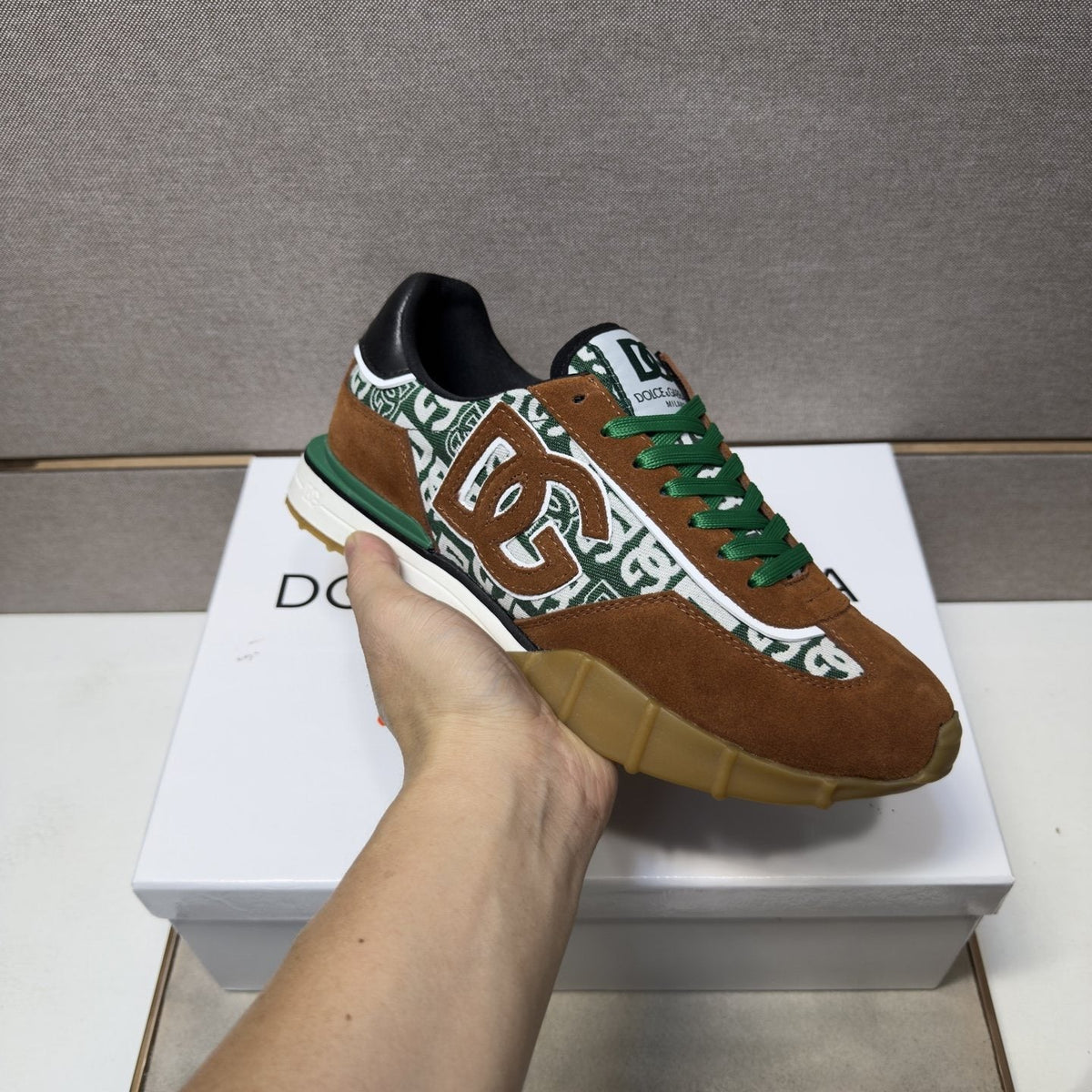 Dolce & Gabbana Patterned Panel Low-Top Sneakers