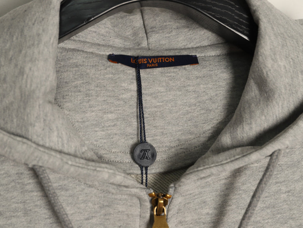 Louis Vuitton Sketch-Style Monogram Zip Hoodie - Light Gray