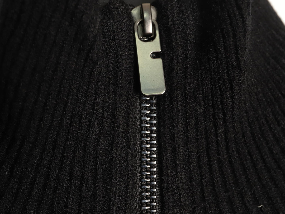 Burberry Equestrian Emblem Half-Zip Knit Sweater - Black